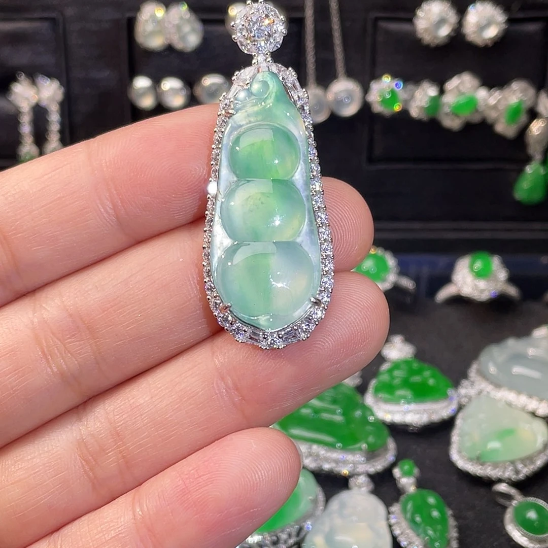 翡翠银S925镶嵌颈饰