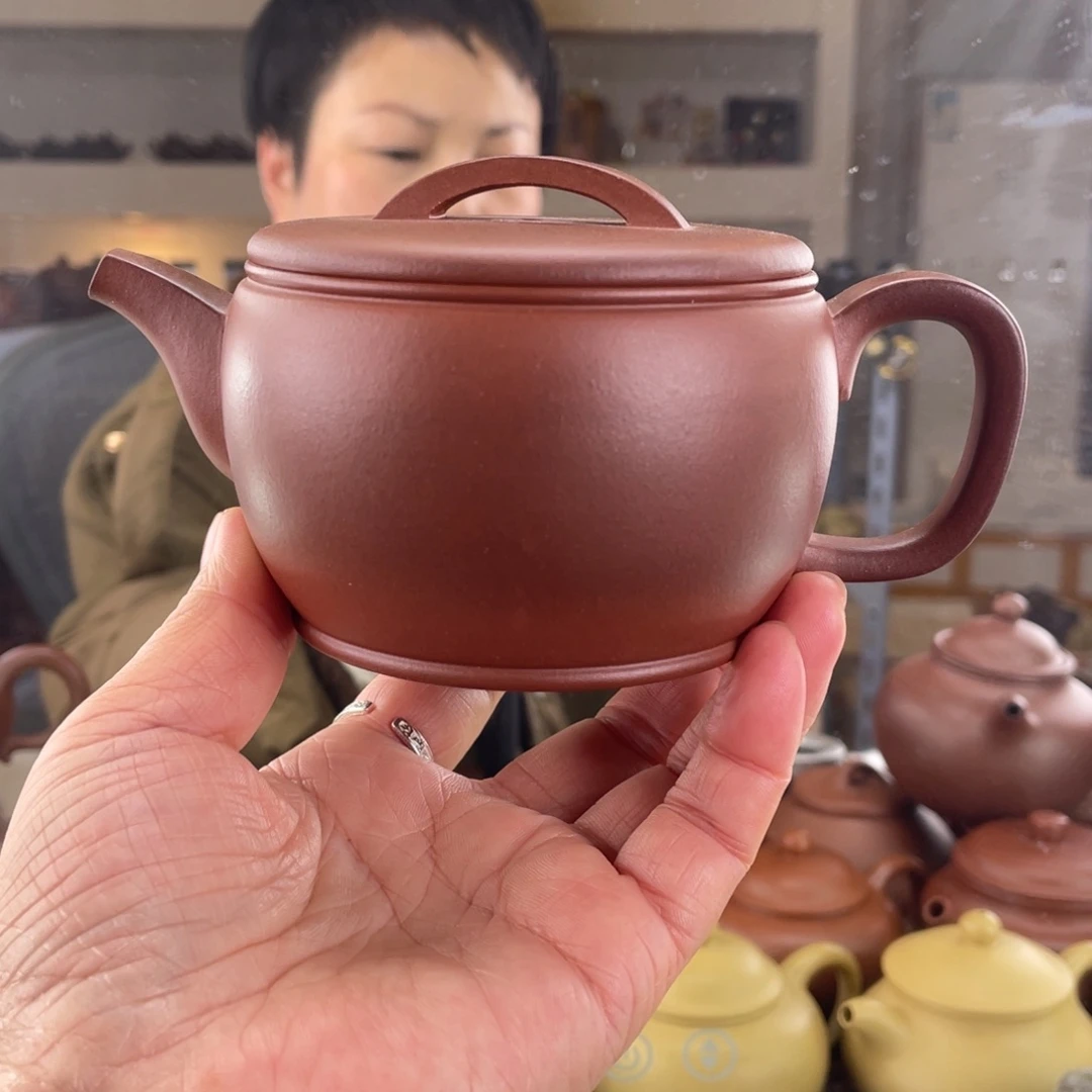 紫砂茶壶红皮龙全手工汉瓦250cc