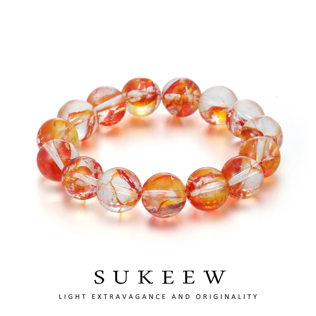 SUKEEW/酥可 铜合金手链 轻奢晶晶纹理胶花手链248107