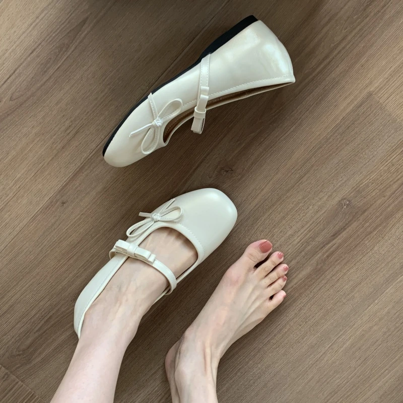法式蝴蝶结单鞋女2025新款玛丽珍鞋软底女鞋内增高时尚气质晚晚鞋