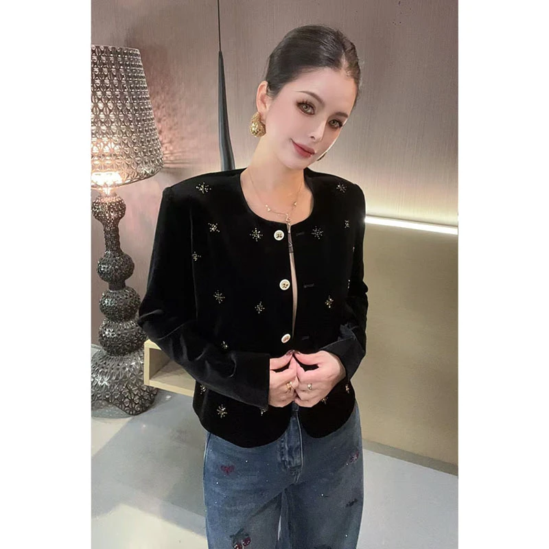 （特价-原创）重工圆领丝绒外套WT31089