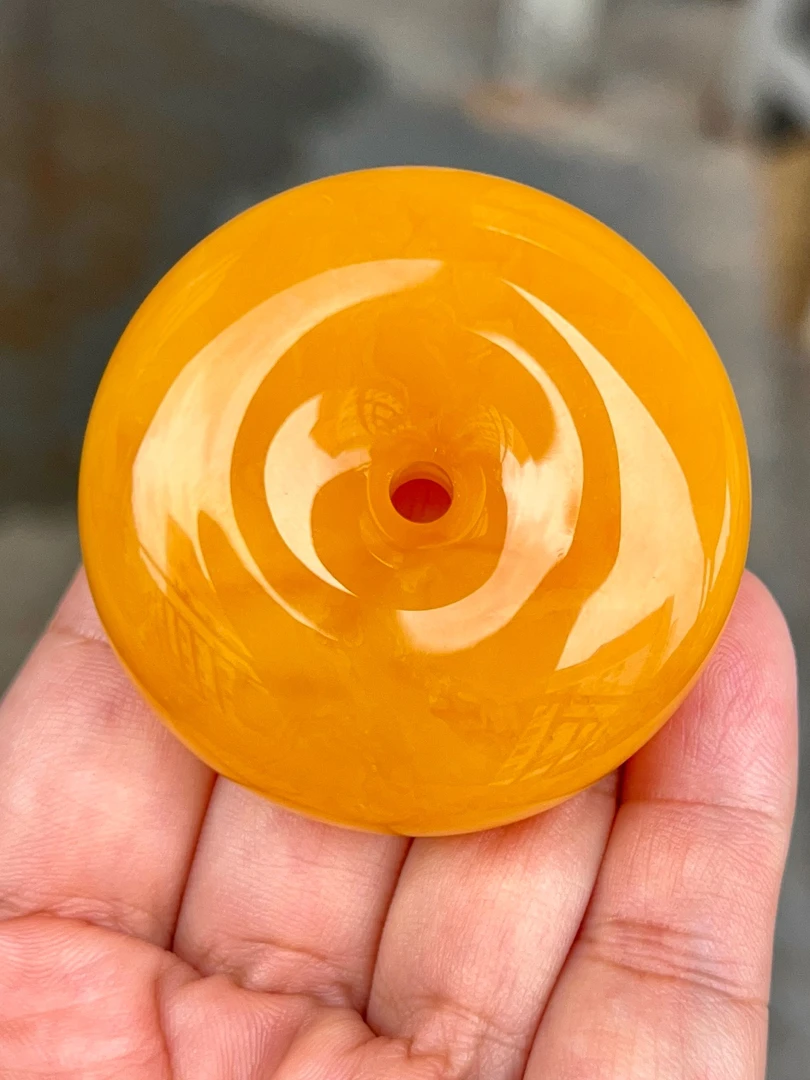 焦皮料鸡油红平安扣