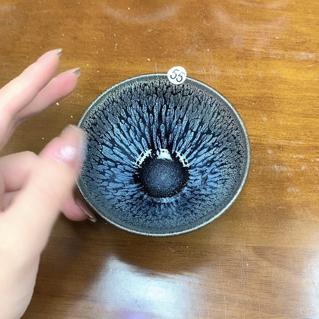 纯手工建盏茶器181*5纯手工真建盏柴烧55