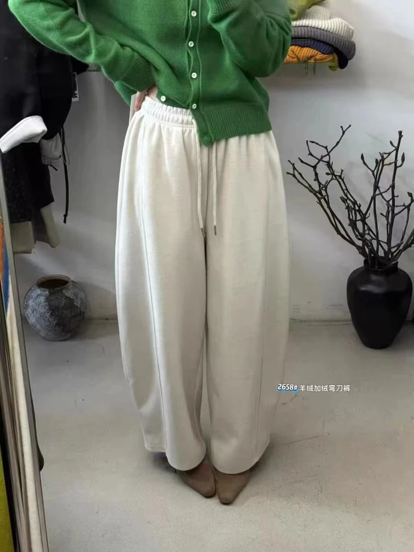 2025新款羊绒加绒弯刀裤