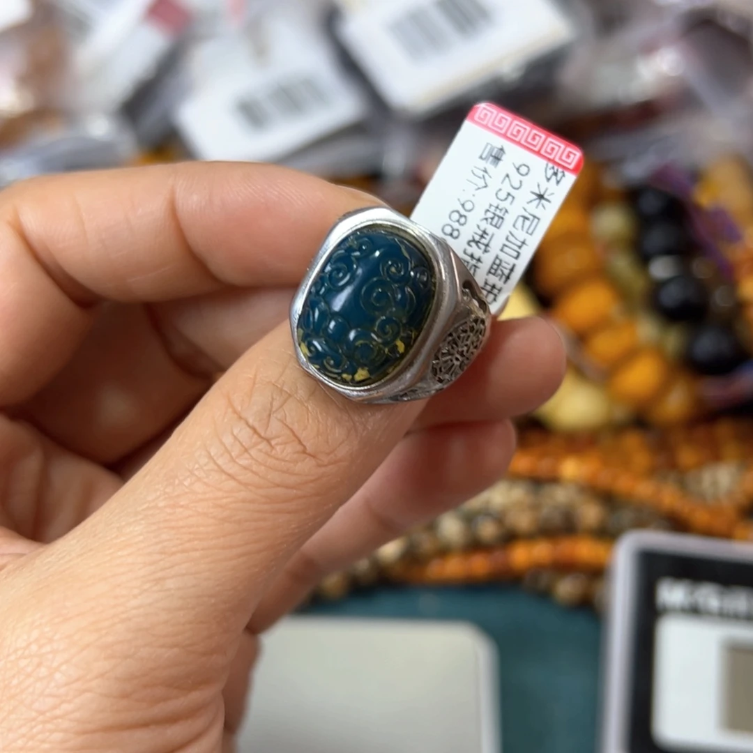 琥珀珠宝奇石银S925镶嵌622