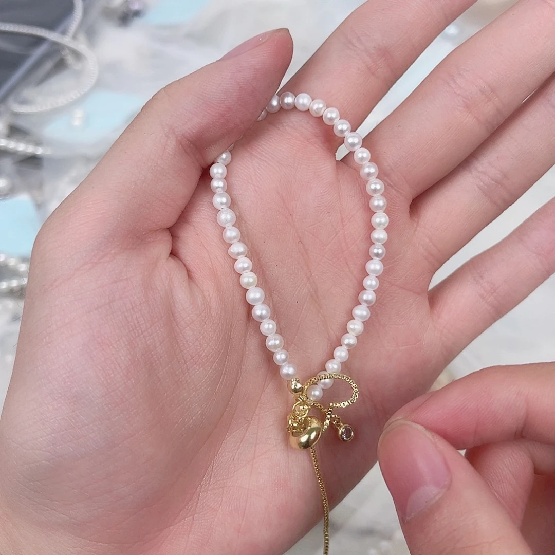 淡水珍珠银S925镶嵌天然珍珠