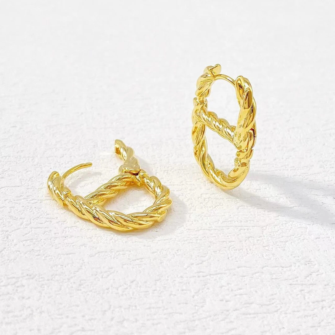 铜合金耳饰 木木（RZ8190） 麻花猪鼻子耳扣耳环