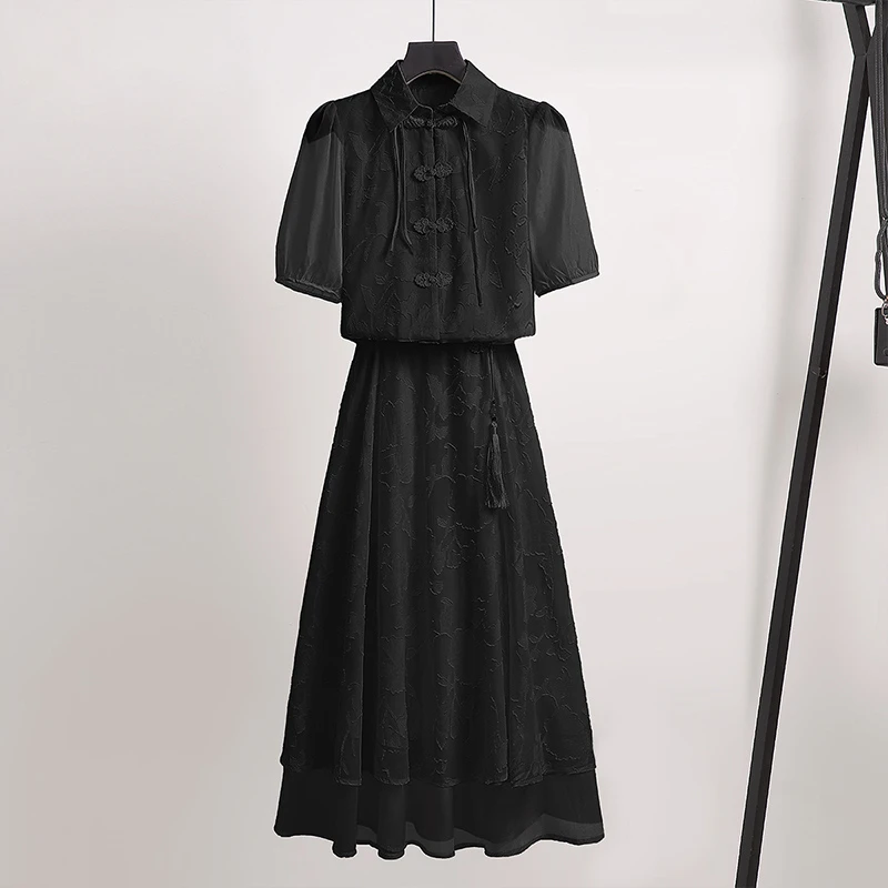 【RG5331】2025年新新中式款蕾丝显瘦气质时尚百搭复古新款连衣裙