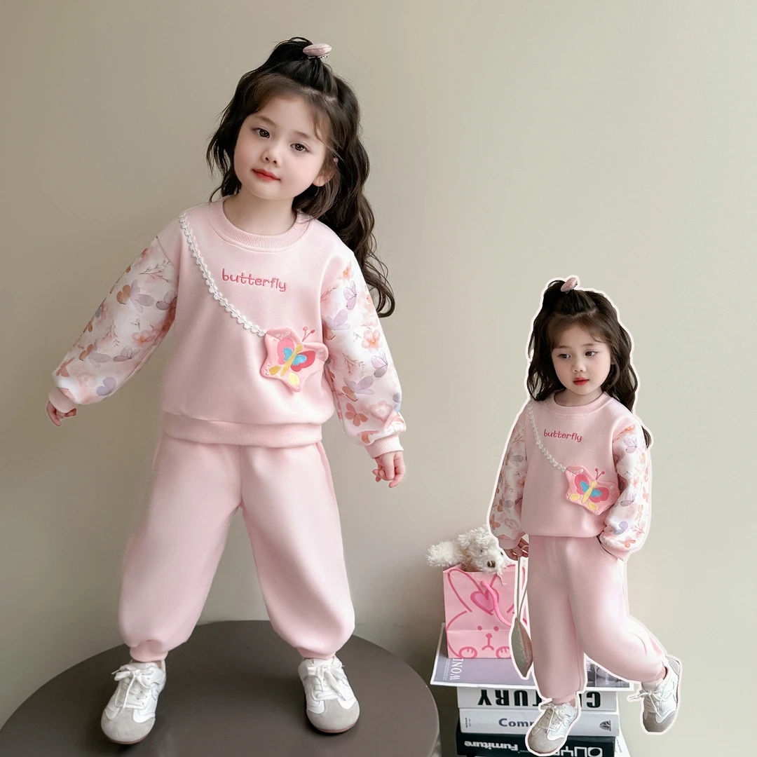 女童套装洋气甜美儿童休闲卫衣两件套小女孩宝宝春秋装2025新款潮