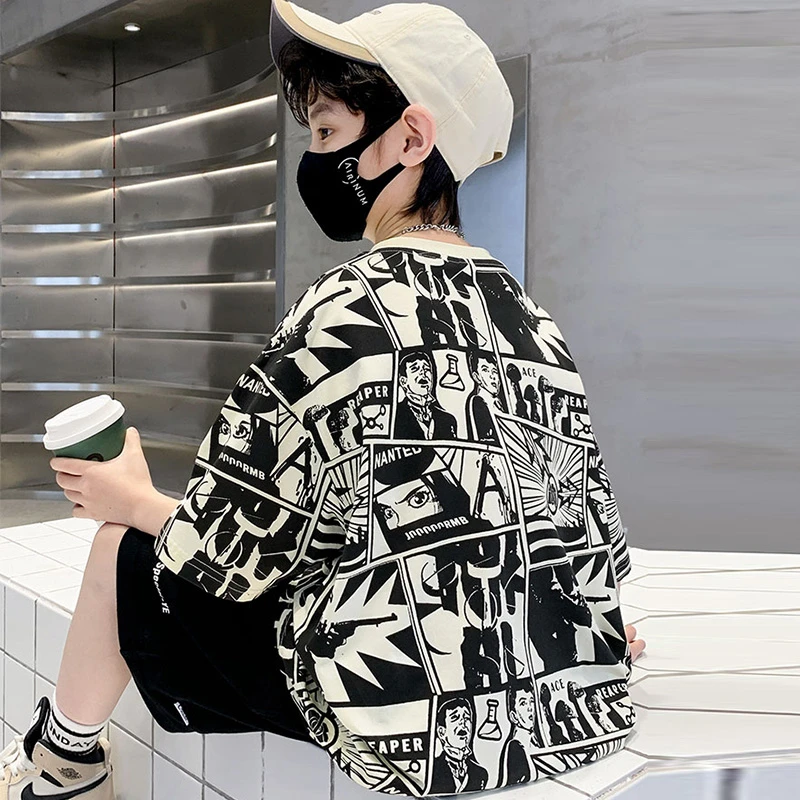 纯棉童装男童短袖t恤夏季新款儿童宝宝半袖上衣中大童