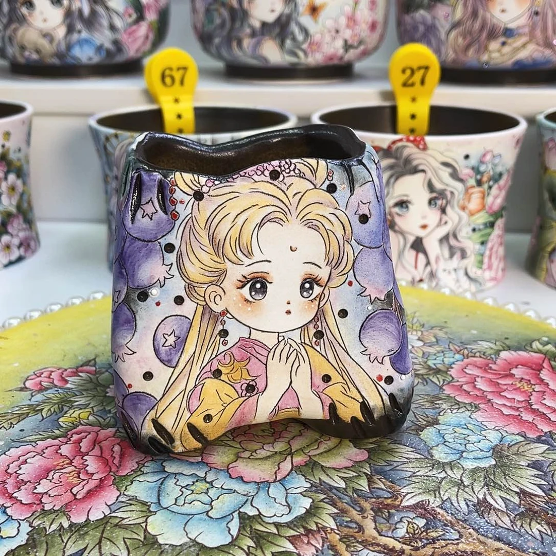 红陶薄雾花盆一物一拍