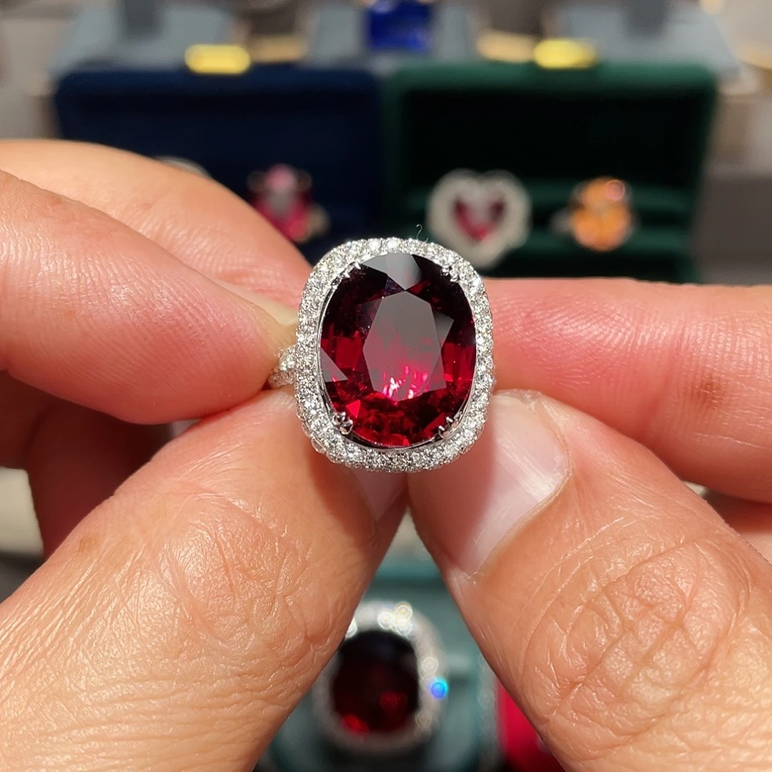 碧玺戒指18K金镶嵌9.05ct