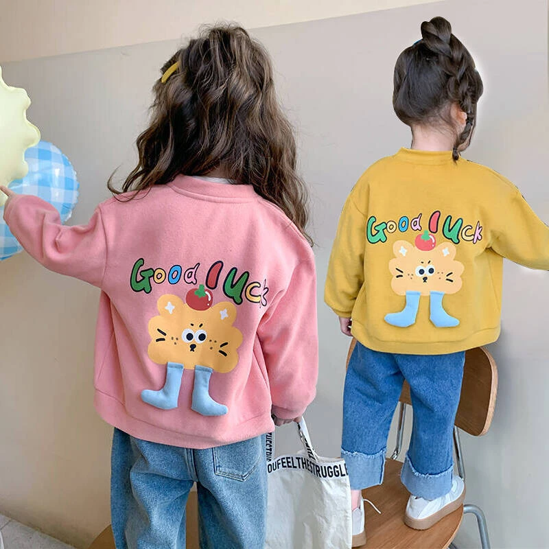 女童休闲外套2025新款儿童春秋装韩版洋气女宝宝春季卡通夹克上衣