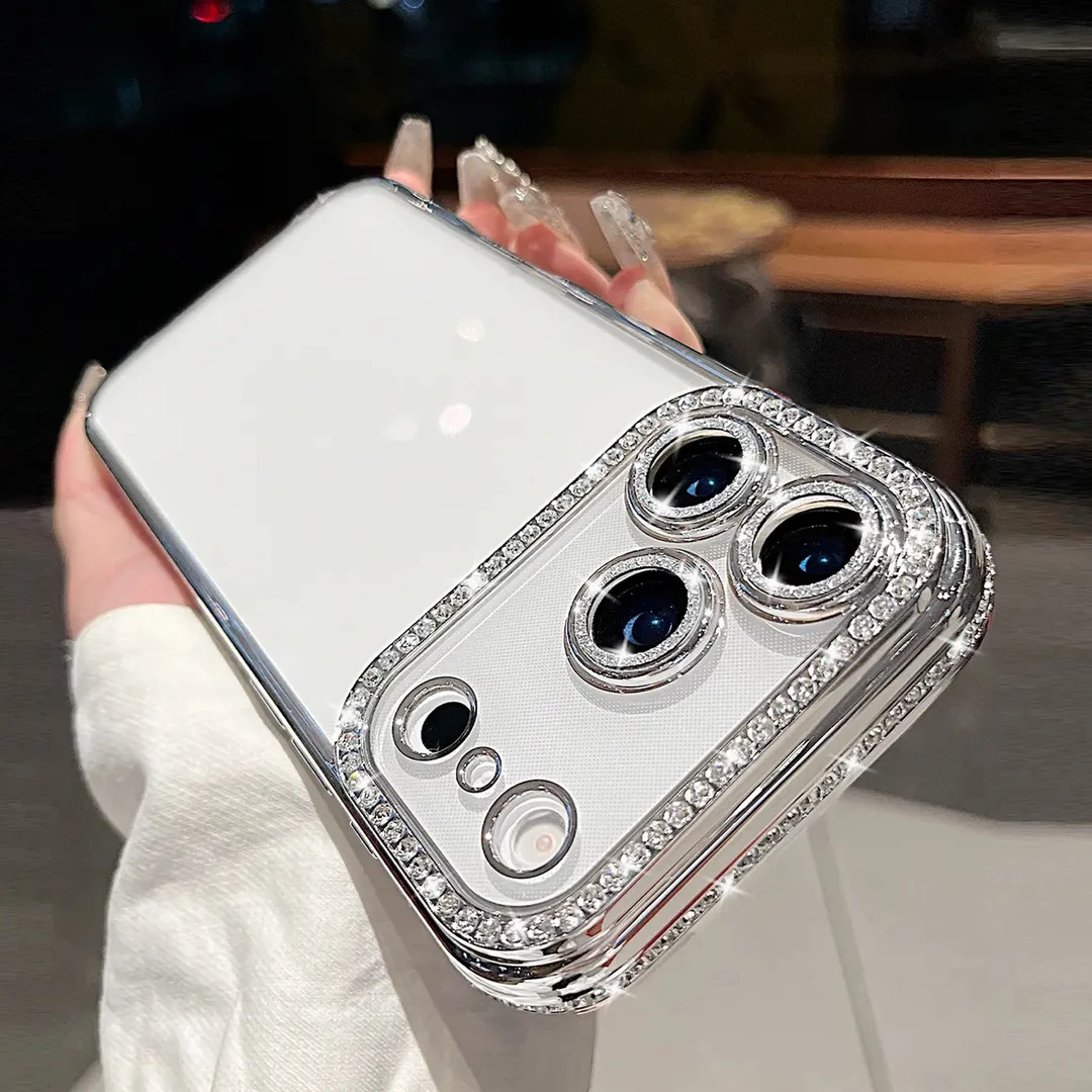 苹果17promax手机壳适用iphone17透明高级感16硅胶全包女轻奢闪钻