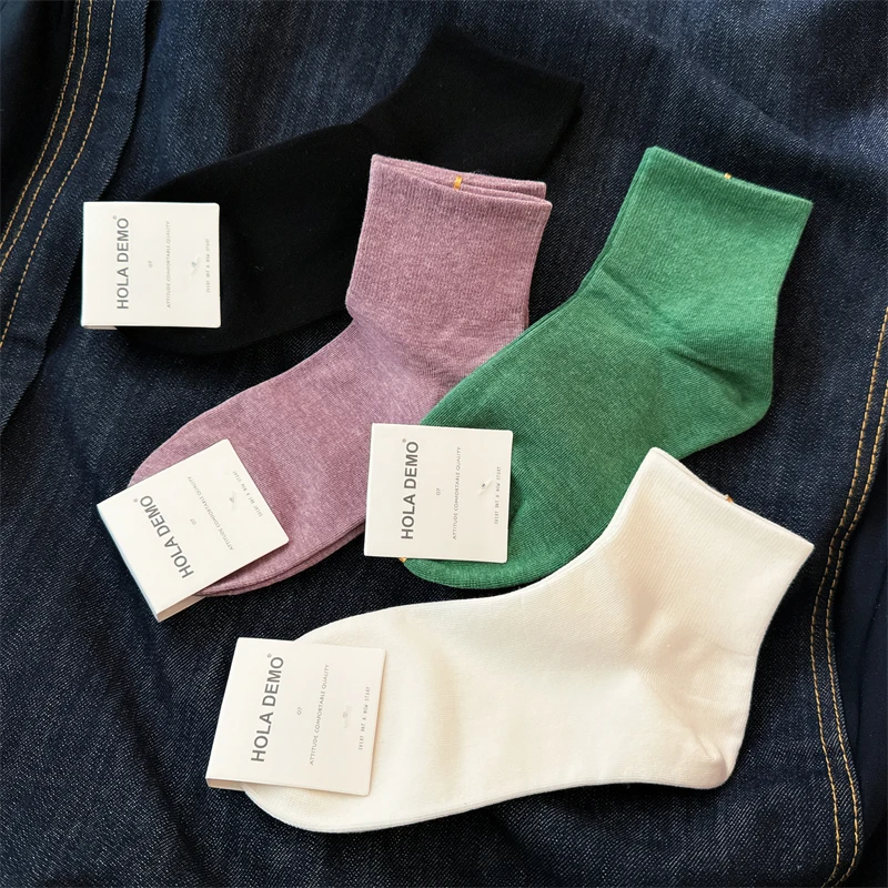 吉良先生 女士短袜纯白色女袜简约百搭日系春夏薄款低帮棉袜子女