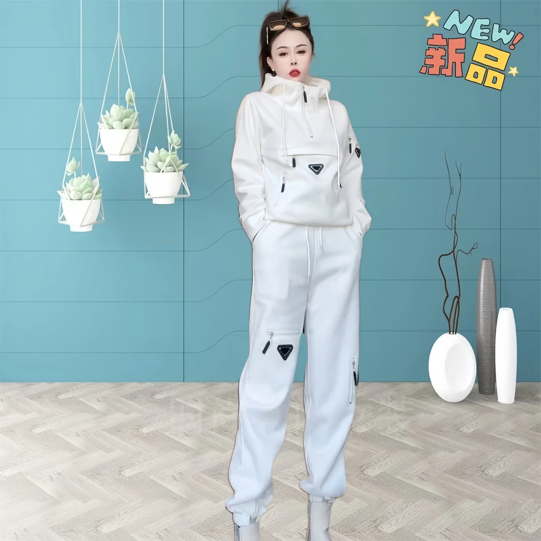 时尚休闲运动套装女2025春秋新款洋气减龄百搭糖果色卫衣两件套