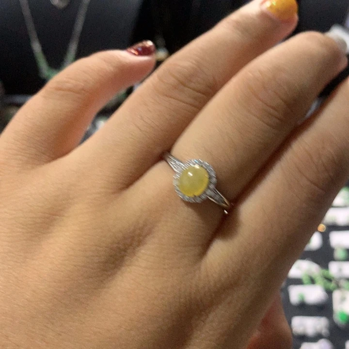 翡翠银S925镶嵌戒指