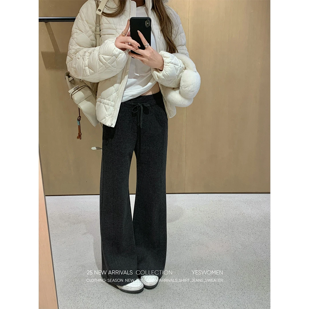 YESWOMEN【赵老板专属】加绒蜜桃裤·韩系复合绒微喇裤XYF73510C2307