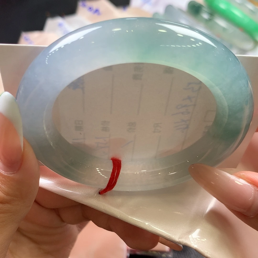 翡翠未镶嵌手镯（圆镯）67号冰胶胖圆0包容
