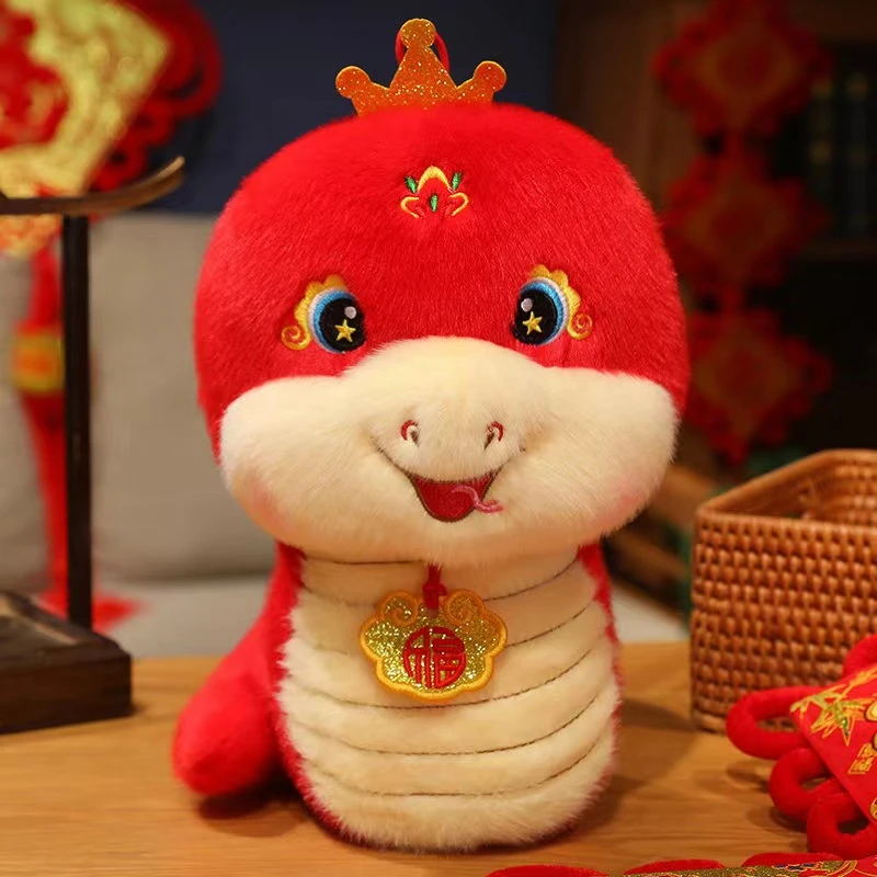 可爱舞狮蛇生肖玩偶布娃娃新年礼物企业吉祥物毛绒玩具生肖蛇
