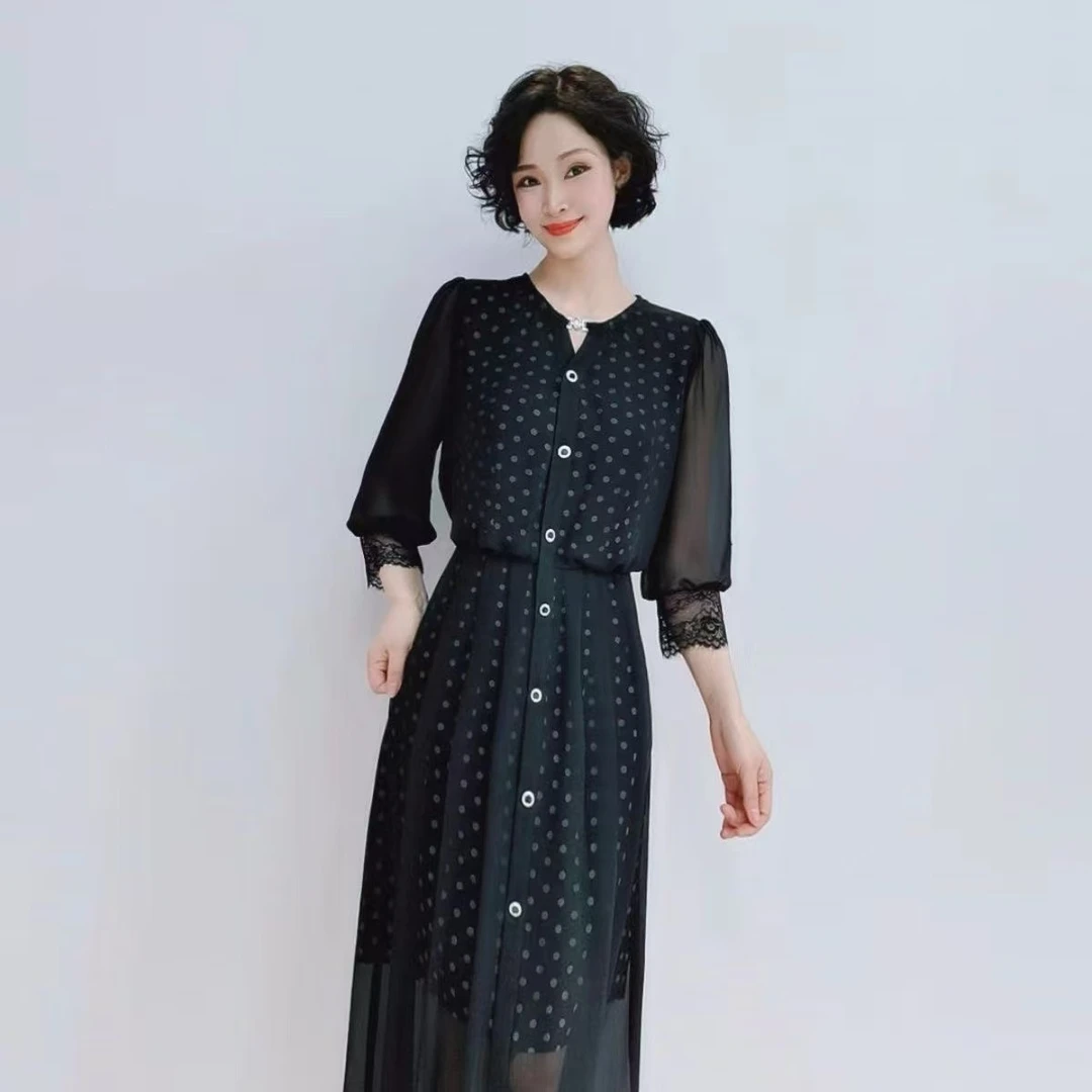 【A625】2025新款洋气新中式时尚修身显瘦高端气质遮肚收腰连衣裙
