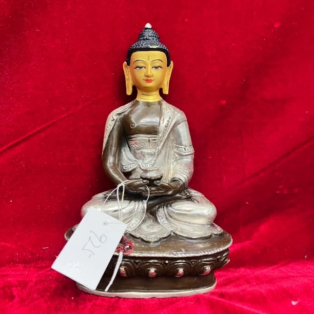 尼泊尔纯手工 高21厘米 铜鎏银各种摆件