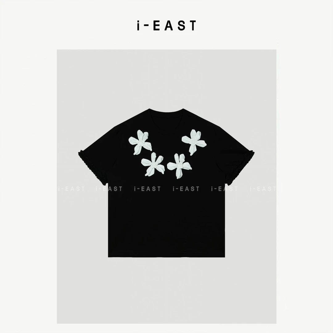 i-EAT NN 四枝花~百搭街头春夏短袖上衣-5X SY9010