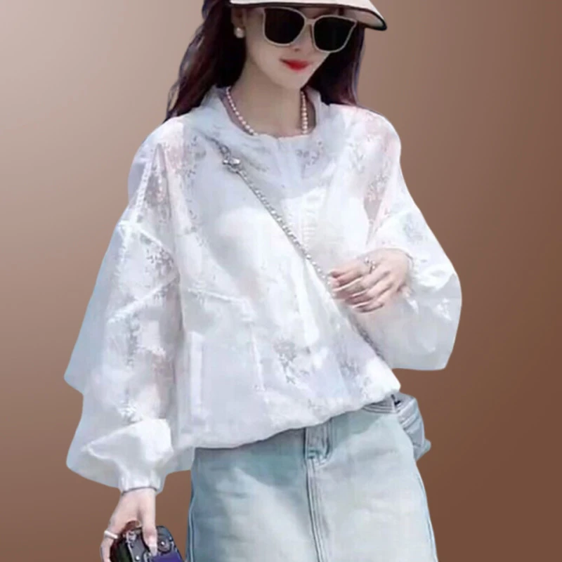 户外运动风轻盈连帽长袖外套女2025夏季新款白色高级感防晒衣开衫