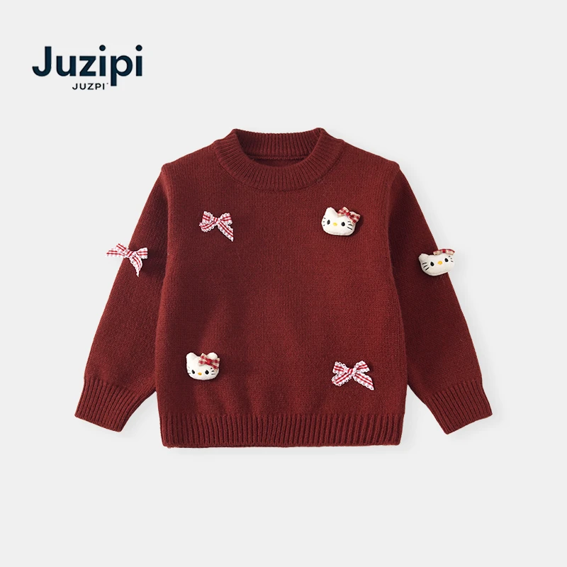 橘止皮·女童毛衣2025冬季新款年服内搭套头衫儿童针织衫Q251100