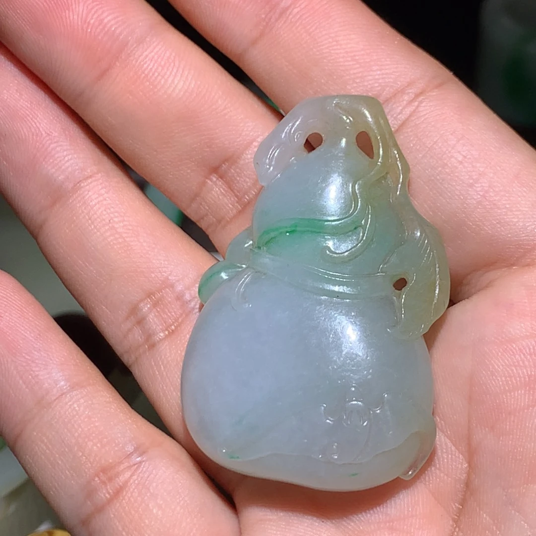 翡翠未镶嵌挂件糯冰翡翠葫芦
