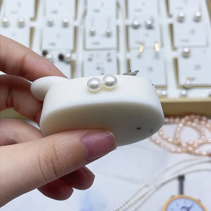 淡水珍珠耳饰银S925镶嵌我***女