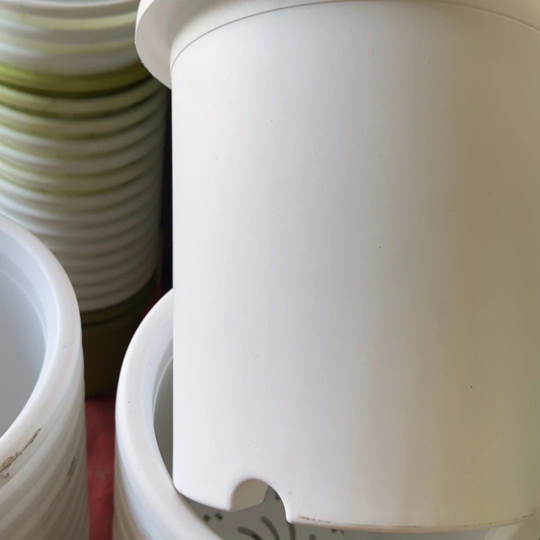 树脂四季盆7#无拖纯白瑕疵6