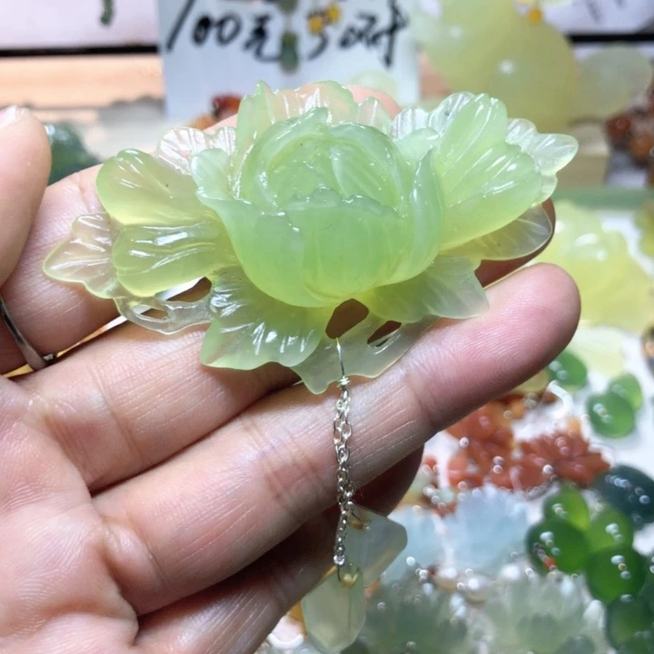 【闪购商品】蛇纹石玉耳环未镶嵌