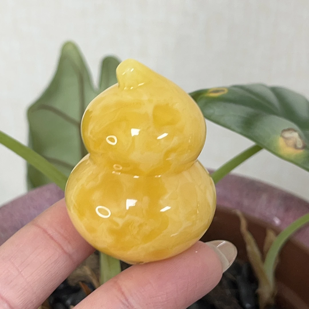 天然原矿无优化无烤色无补胶无煮蜜无辐照蜜蜡葫芦吊坠（1229）