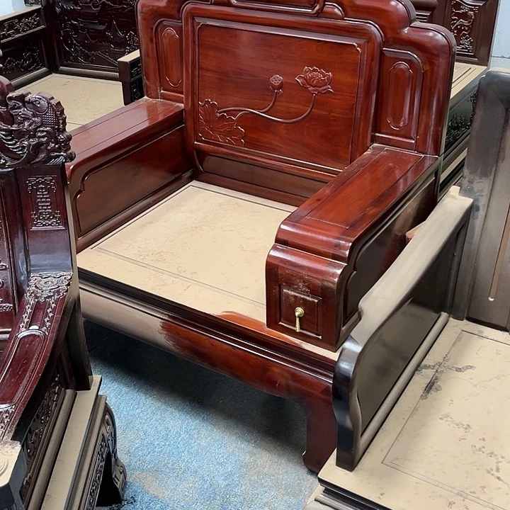 黑酸枝木类家具冬****冷单人位沙发