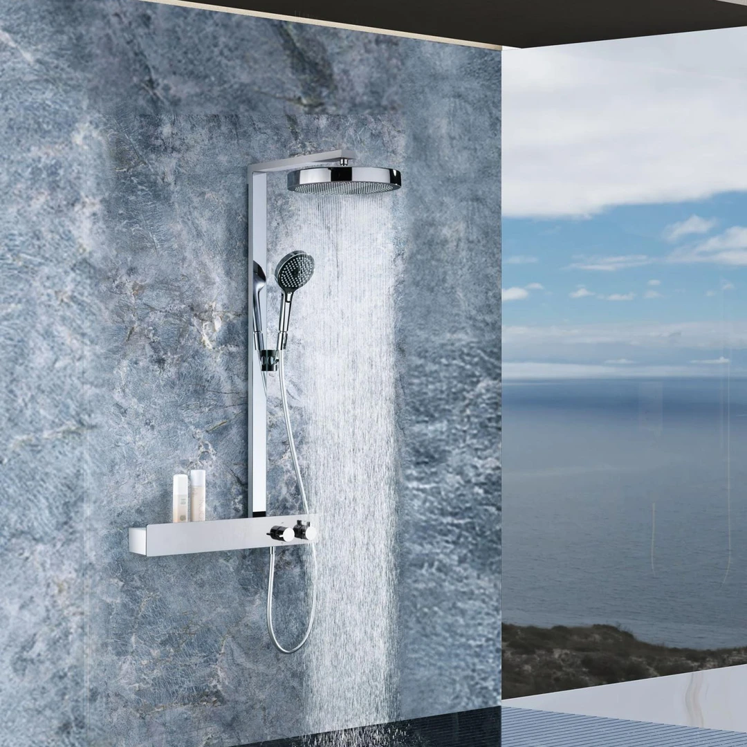 东格0247冷热淋浴花洒大顶喷带置物架卫生间沐浴花洒