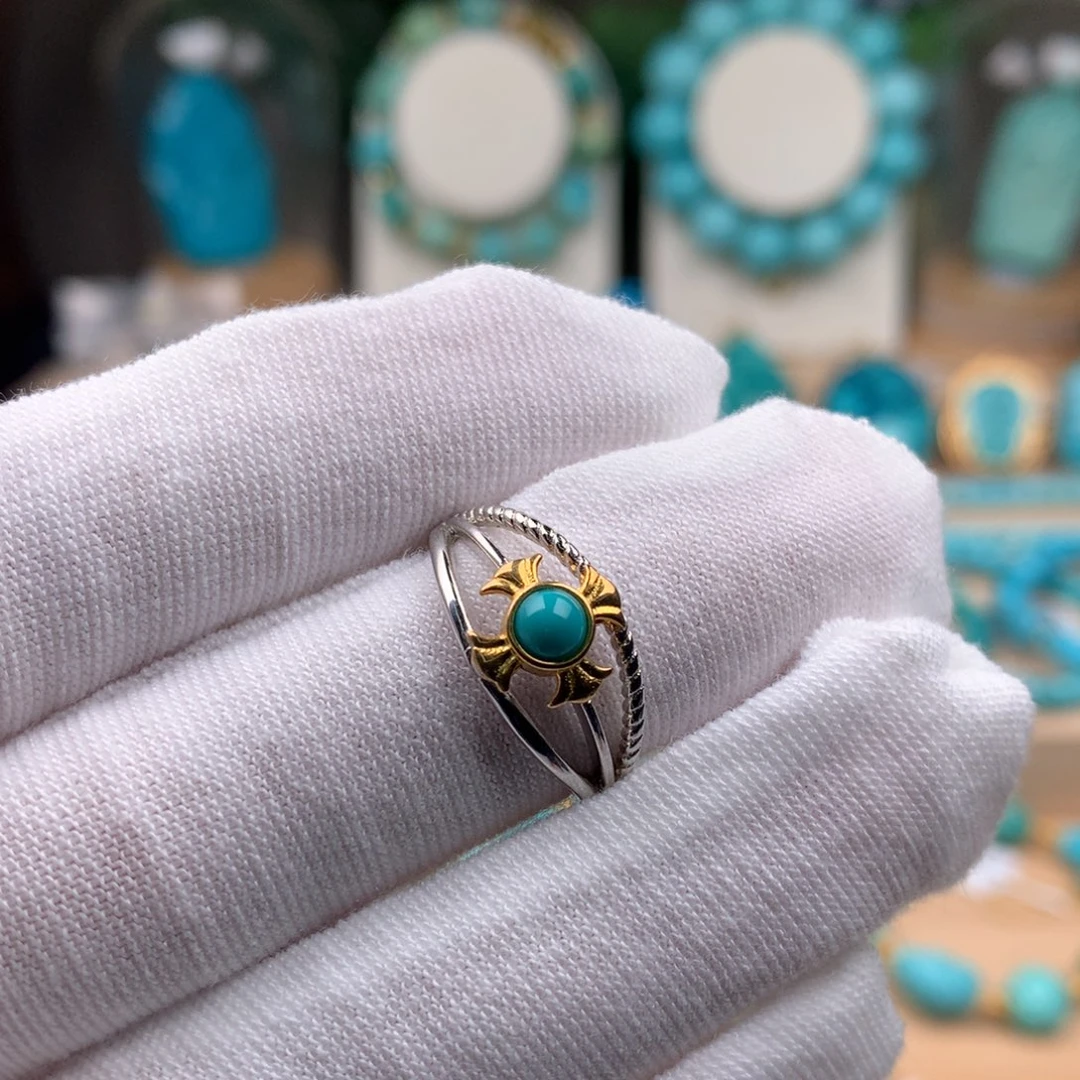 绿松石银S925镶嵌珠宝奇石