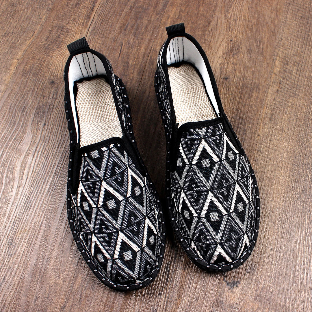 2025新款老北京布鞋男夏季透气软底一脚蹬手工耐磨轻便不累脚休闲