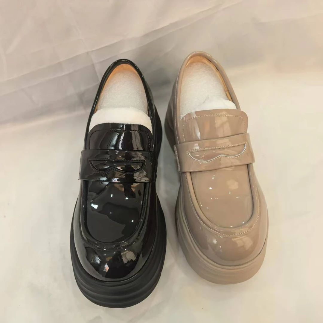 圆头松糕厚底一脚蹬乐福鞋2025秋季新款复古CKW  757-177