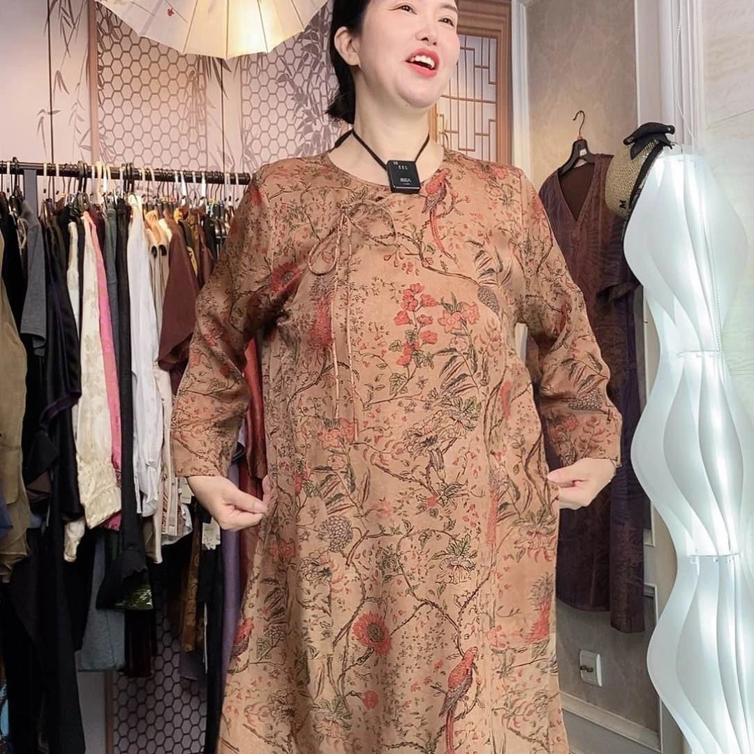 套头香云纱尾货连衣裙