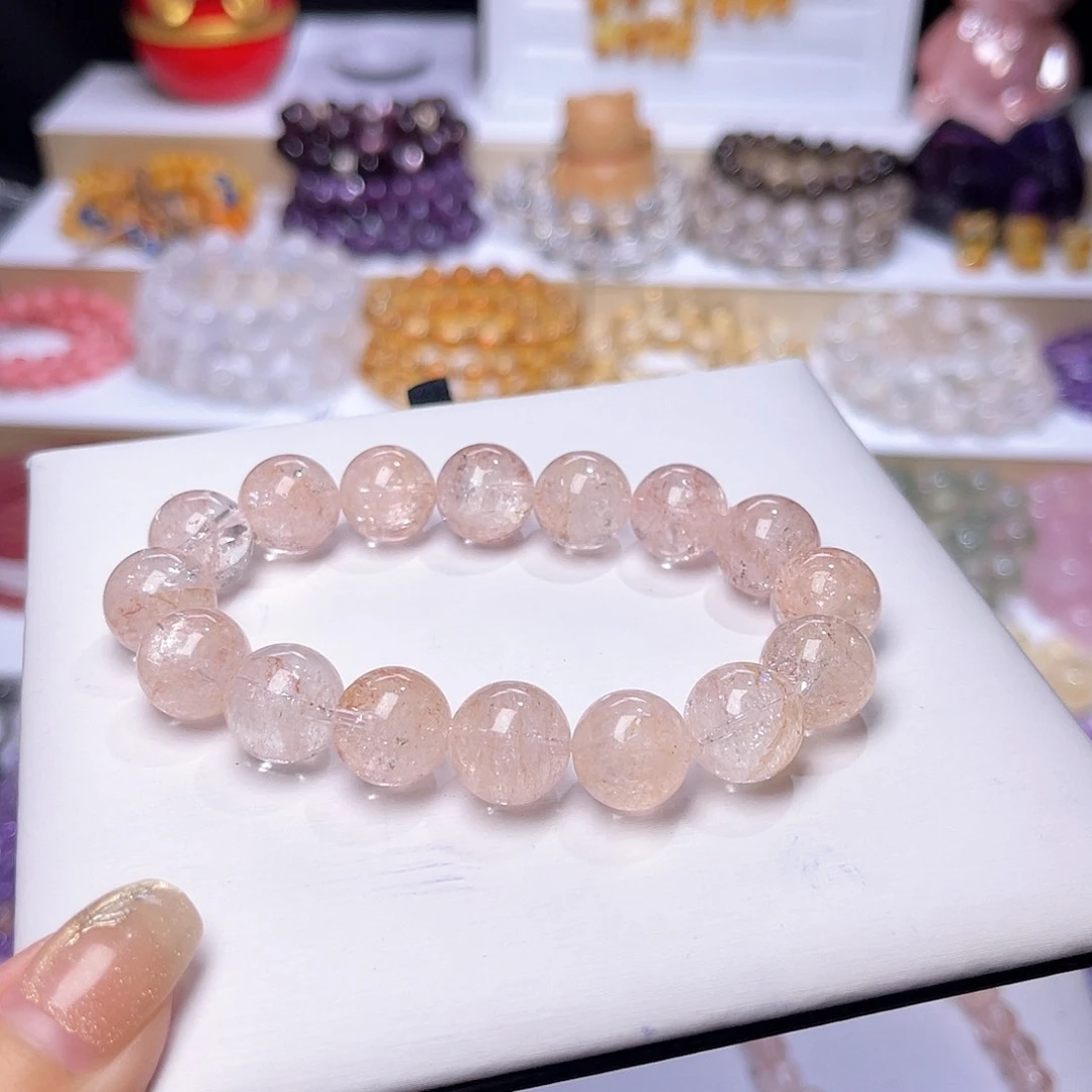 水晶手串未镶嵌茶*天然水晶13mm