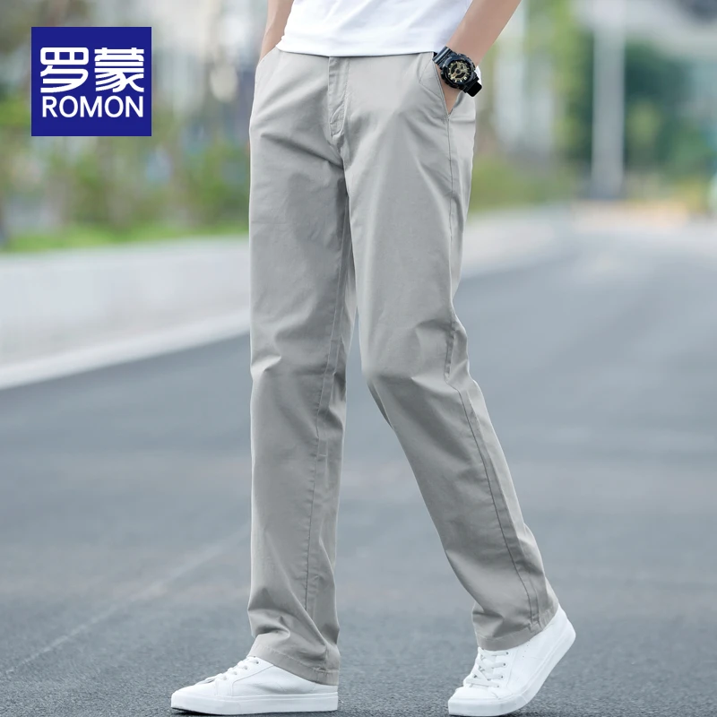 罗蒙品牌秋季休闲裤男2025新款宽松直筒商务西装裤秋冬款阔腿长裤