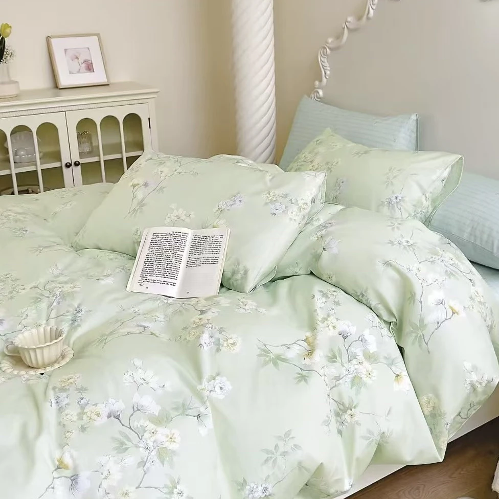 【特价纯棉4件套】民光全棉四件套印花纯棉时尚套件床上用品简约