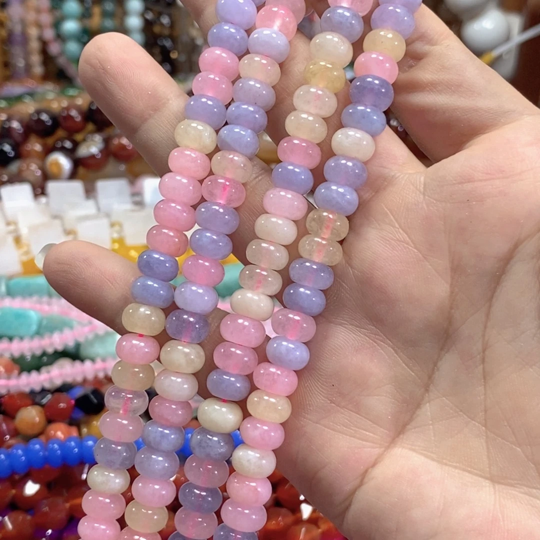 未镶嵌玛瑙/玉髓珠宝半成品马卡隆算盘一条卡8mm