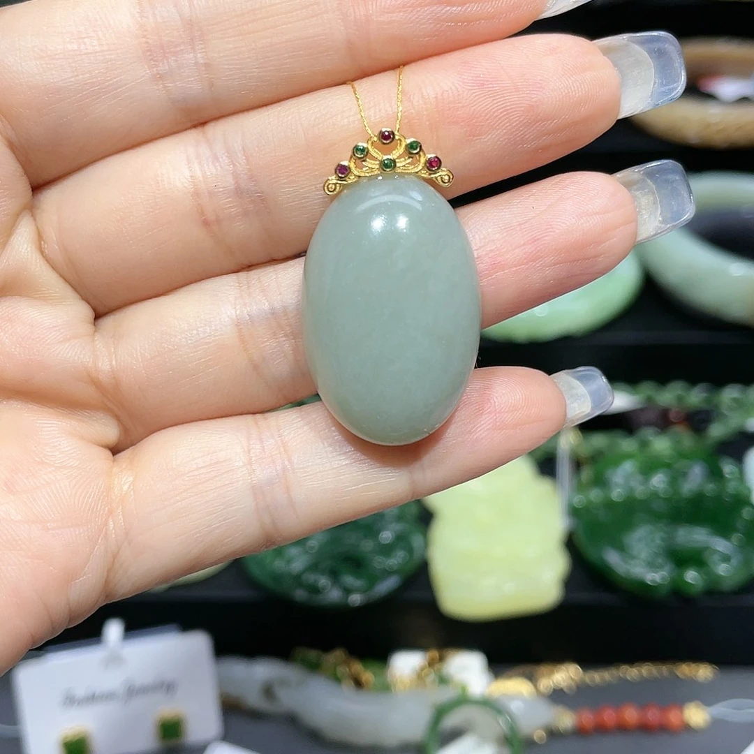 【闪购商品】和田玉挂件1银S925镶嵌