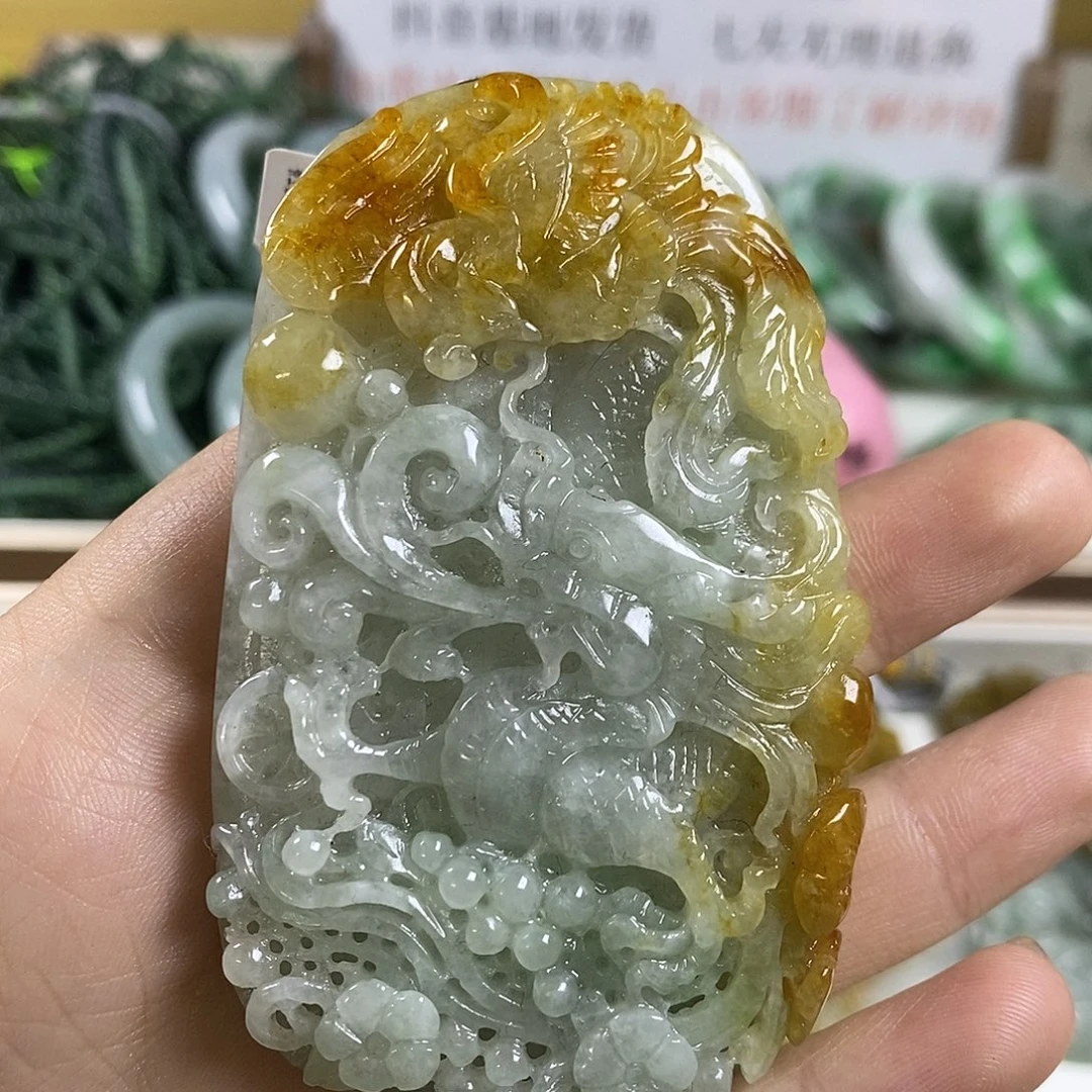 翡翠未镶嵌颈饰2-11翡翠A货挂件