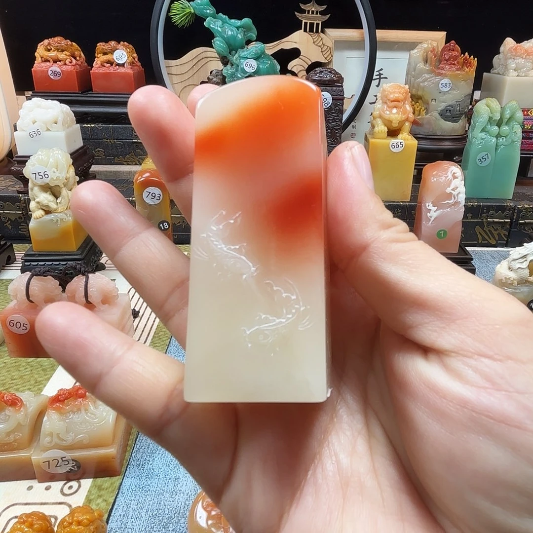 寿山石印石鱼戏莲叶8