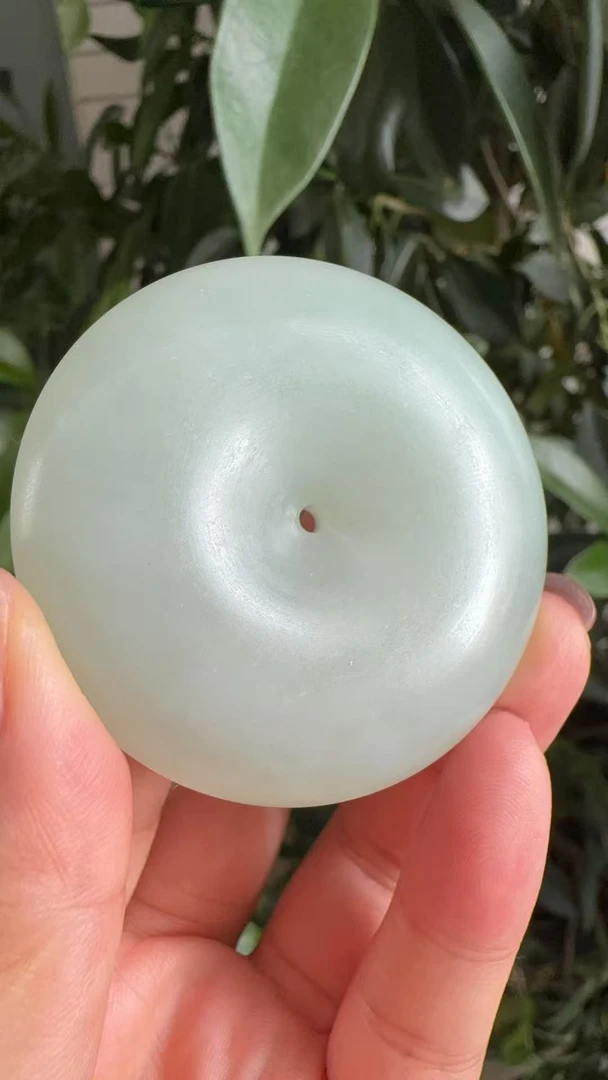缅甸天然A货翡翠 胶润芙蓉底大平安扣