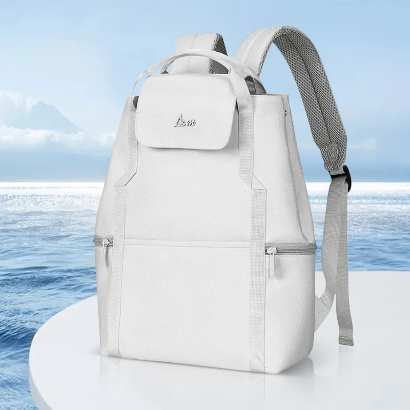 L&M双肩包男女新款春季初中高中纯色背包书包学生旅行运动包