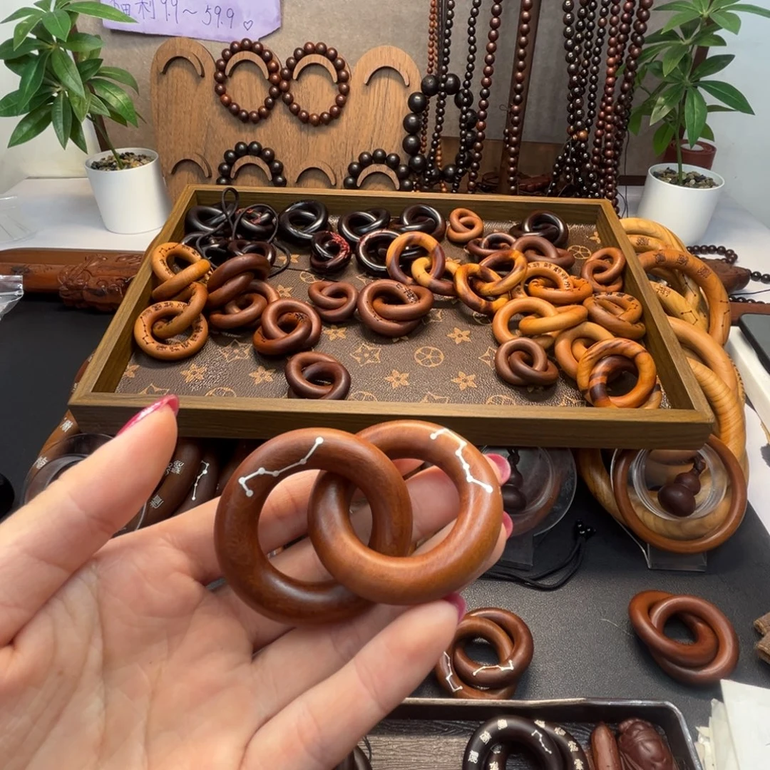 木枣木老料镶银2.5原木原色